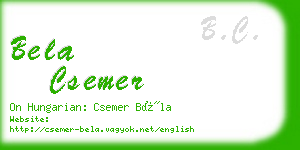 bela csemer business card